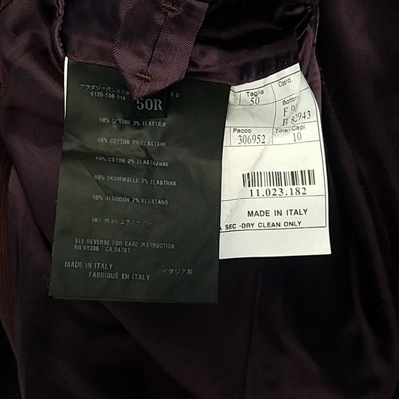 Prada cotton corduroy purple two button suit 50R - Picture 6 of 8